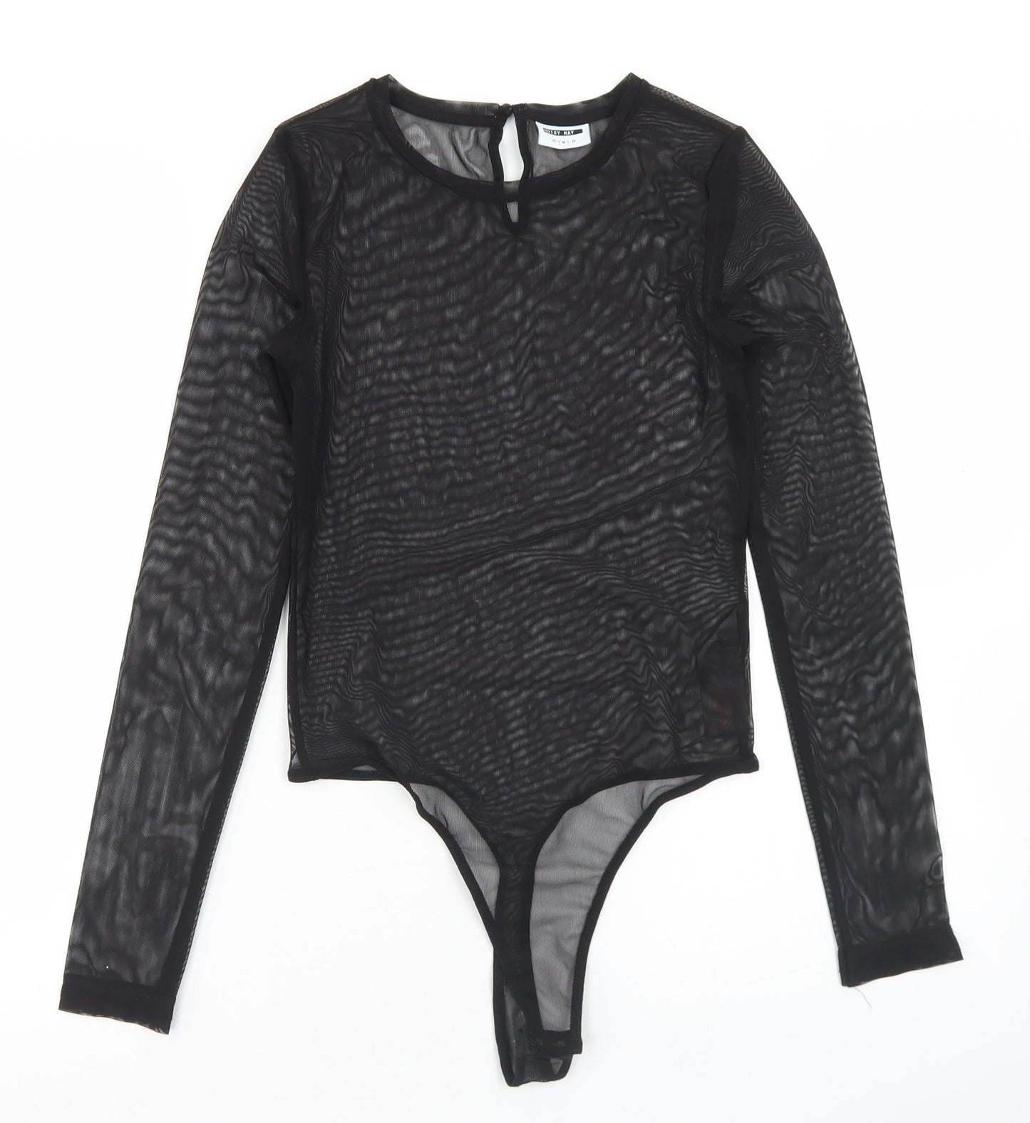 Daisy May Womens Black  Polyester Bodysuit One-Piece Size S  Snap