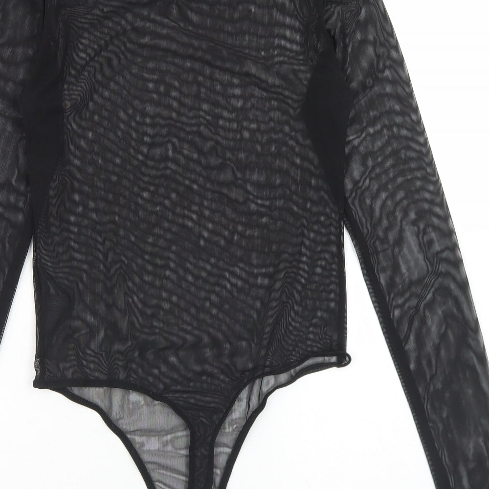 Daisy May Womens Black  Polyester Bodysuit One-Piece Size S  Snap