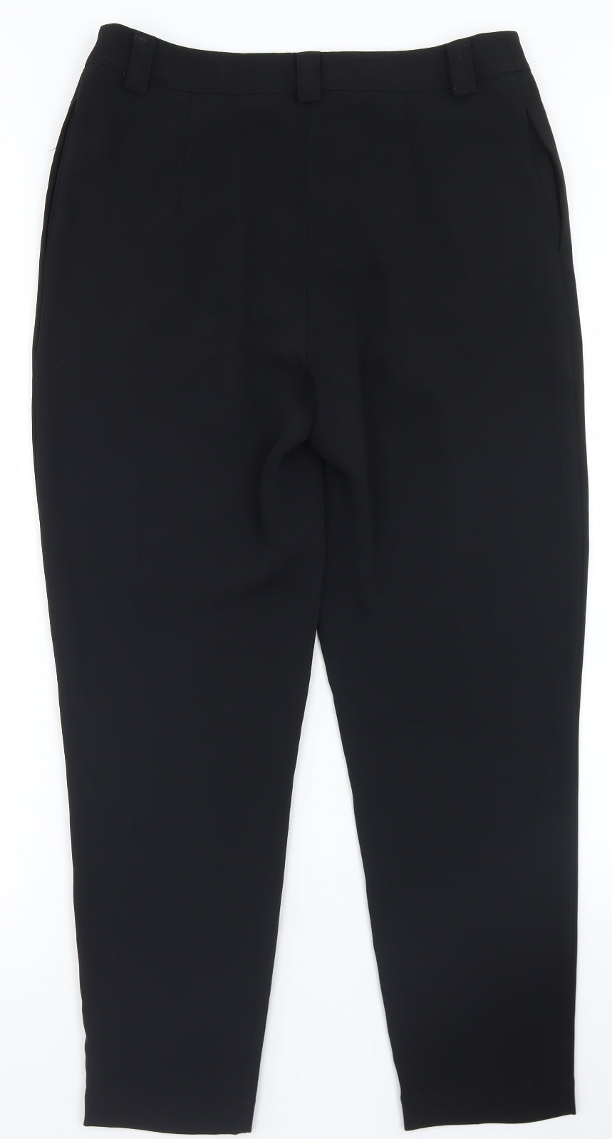 F&F Womens Black  Polyester Dress Pants Trousers Size 12 L26 in Regular Hook & Eye