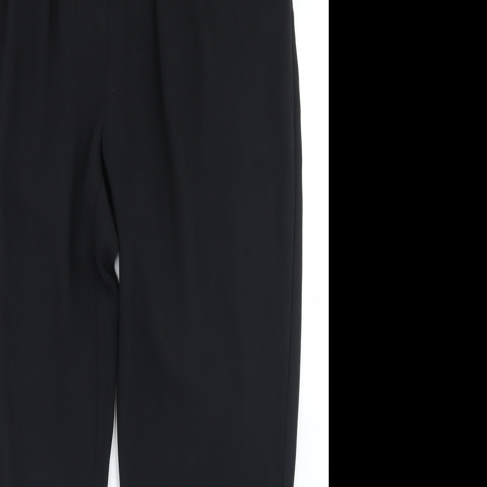 F&F Womens Black  Polyester Dress Pants Trousers Size 12 L26 in Regular Hook & Eye