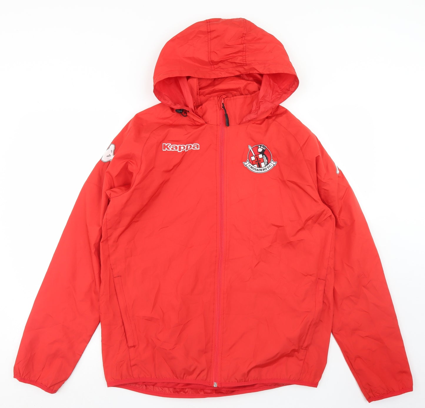 Kappa Mens Red   Windbreaker Jacket Size S  Zip - Crusaders FC