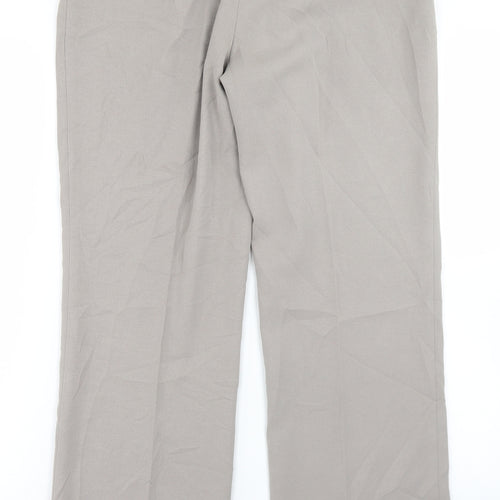 DEVERNOIS Womens Beige  Polyester Dress Pants Trousers Size 30 in L29 in Regular Button