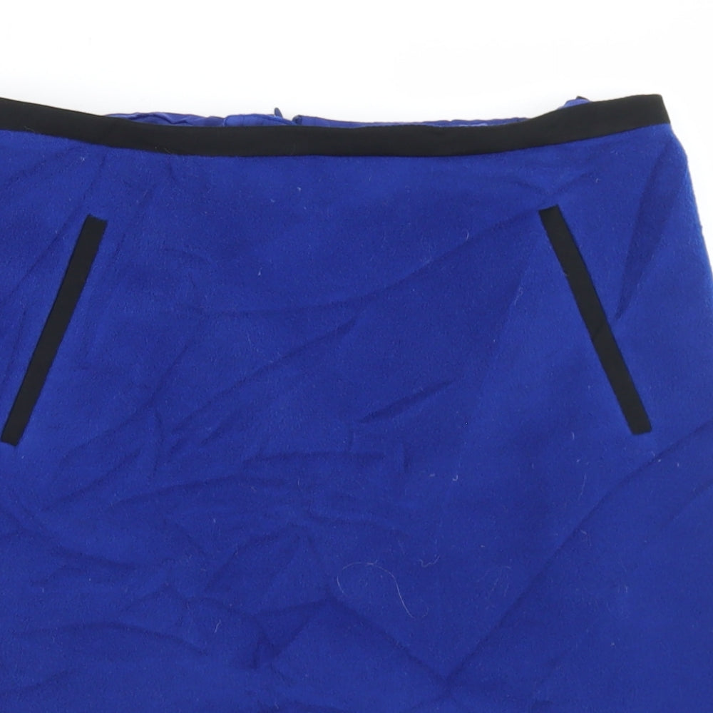 Marks and Spencer Womens Black  Polyester A-Line Skirt Size 12   Zip