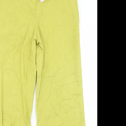 Per Una Womens Yellow  Linen Trousers  Size 12 L29 in Regular Button