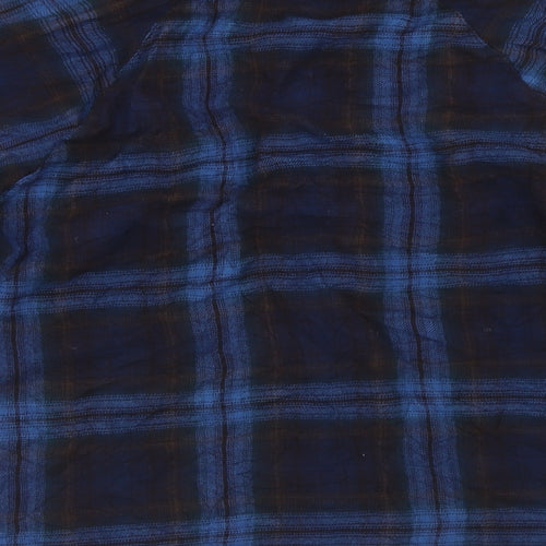 TU Womens Blue Plaid Viscose Basic Blouse Size 20 Collared