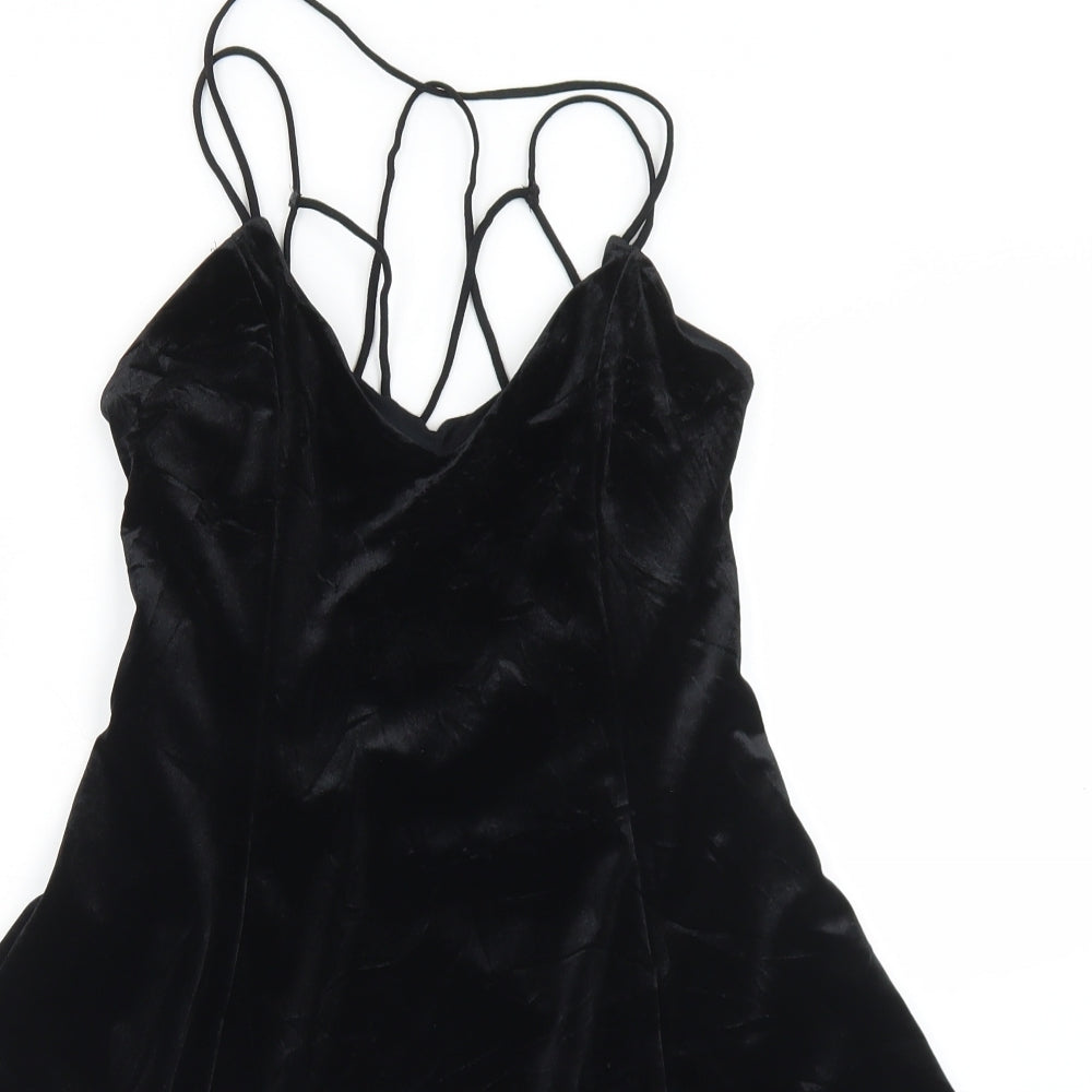 Pins and Needles Womens Black  Polyester Slip Dress  Size S  Round Neck