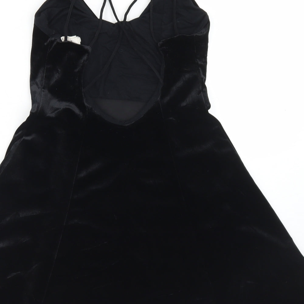 Pins and Needles Womens Black  Polyester Slip Dress  Size S  Round Neck