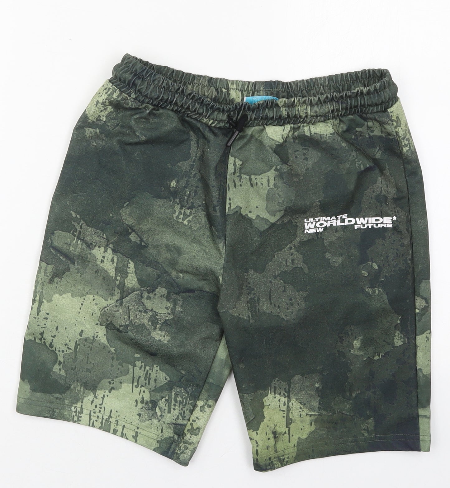 Primark Boys Green Camouflage Polyester Sweat Shorts Size 12-13 Years  Regular Drawstring - Ultimate Worldwide