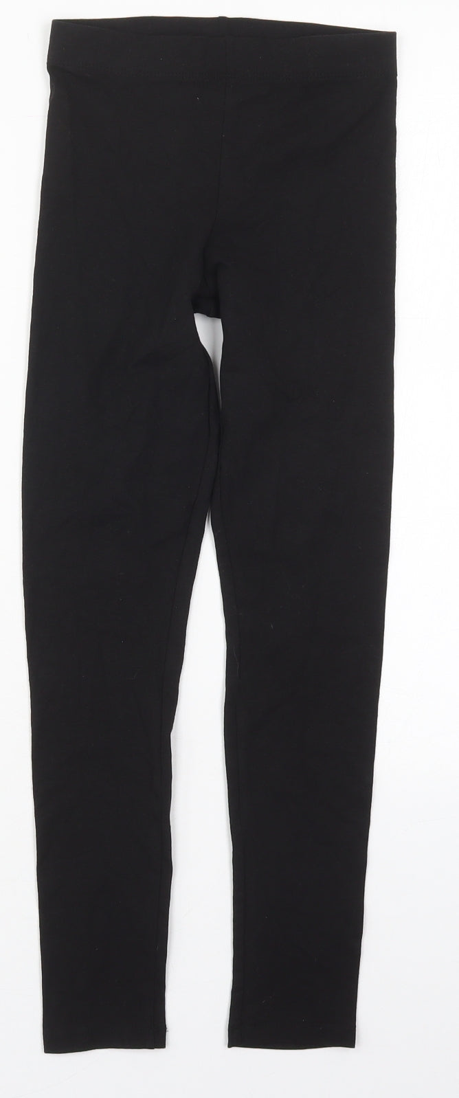 H&M Girls Black  Cotton Carrot Trousers Size 9-10 Years  Regular