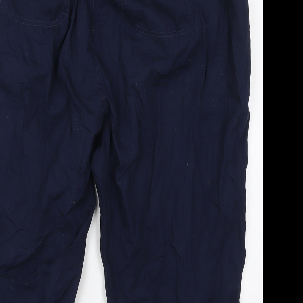 Peacocks Womens Blue  Cotton Capri Trousers Size 20 L22 in Regular Drawstring