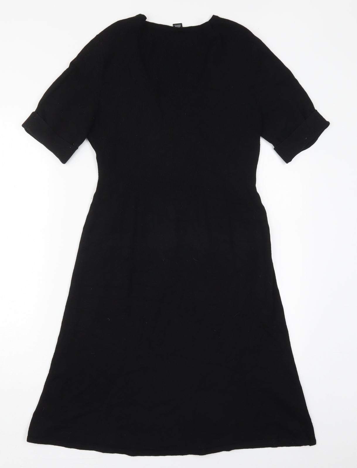 S Oliver Womens Black  Viscose A-Line  Size 12  Scoop Neck Pullover