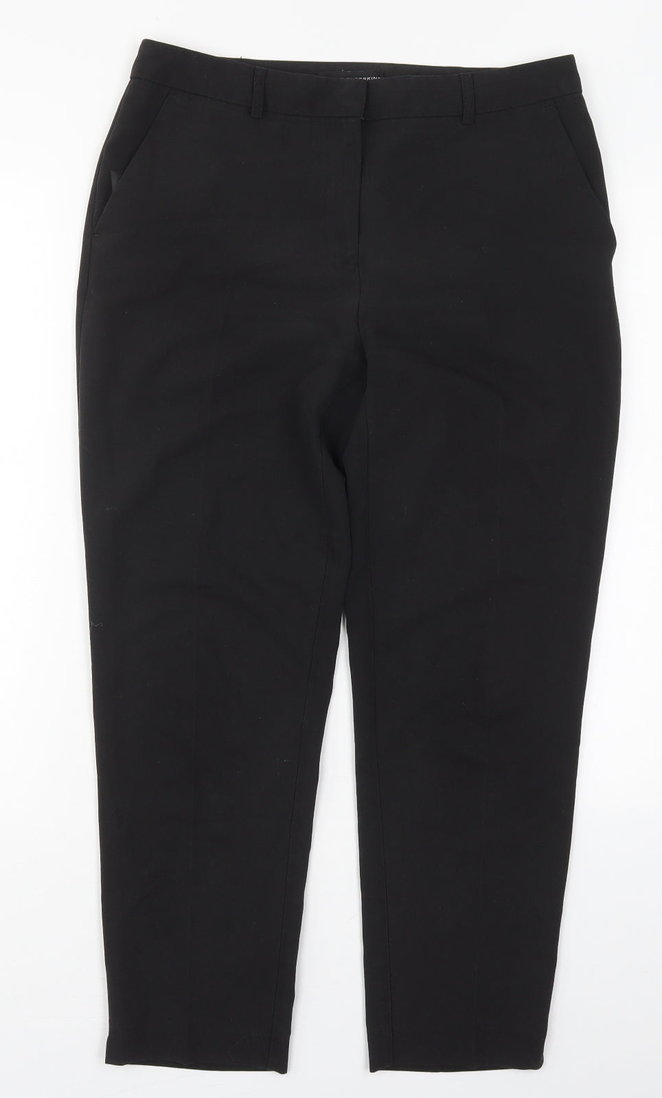 Dorothy Perkins Womens Black  Polyester Trousers  Size 10 L27 in Regular Hook & Eye