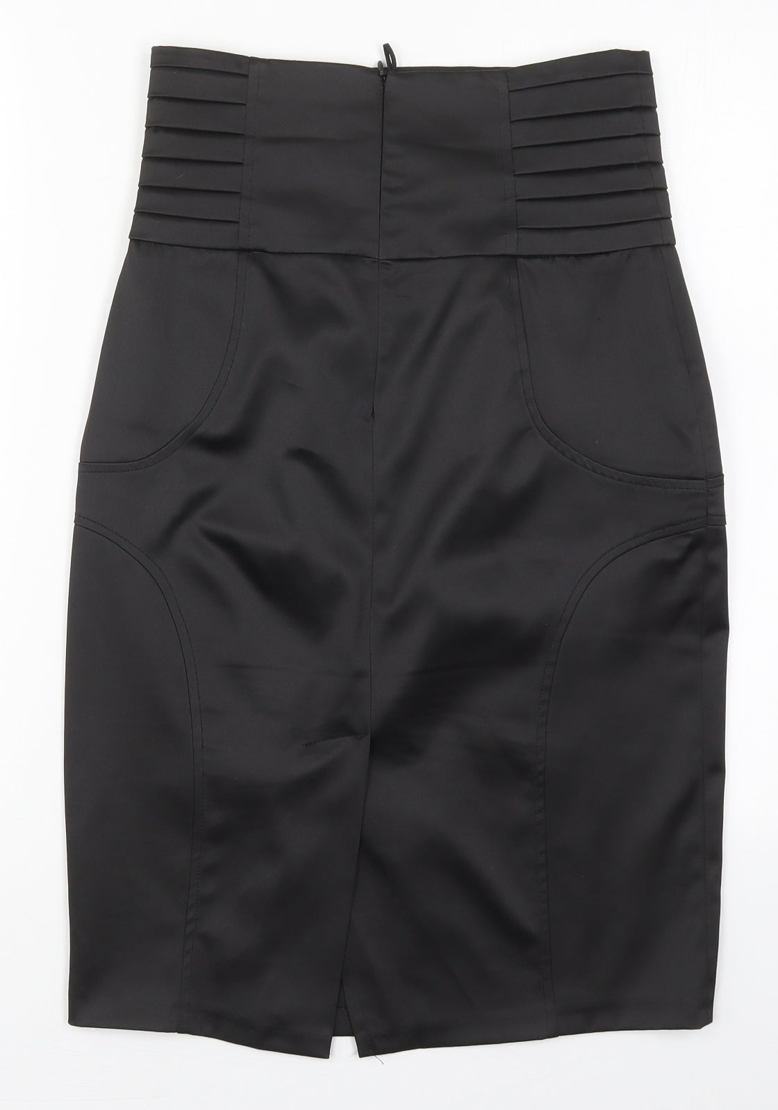 NEXT Womens Black  Polyester Straight & Pencil Skirt Size 8   Zip