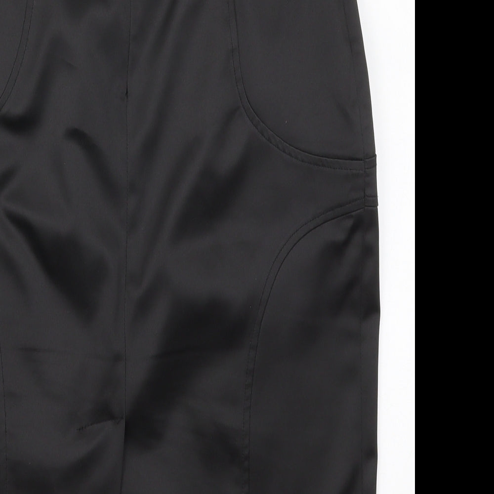 NEXT Womens Black  Polyester Straight & Pencil Skirt Size 8   Zip