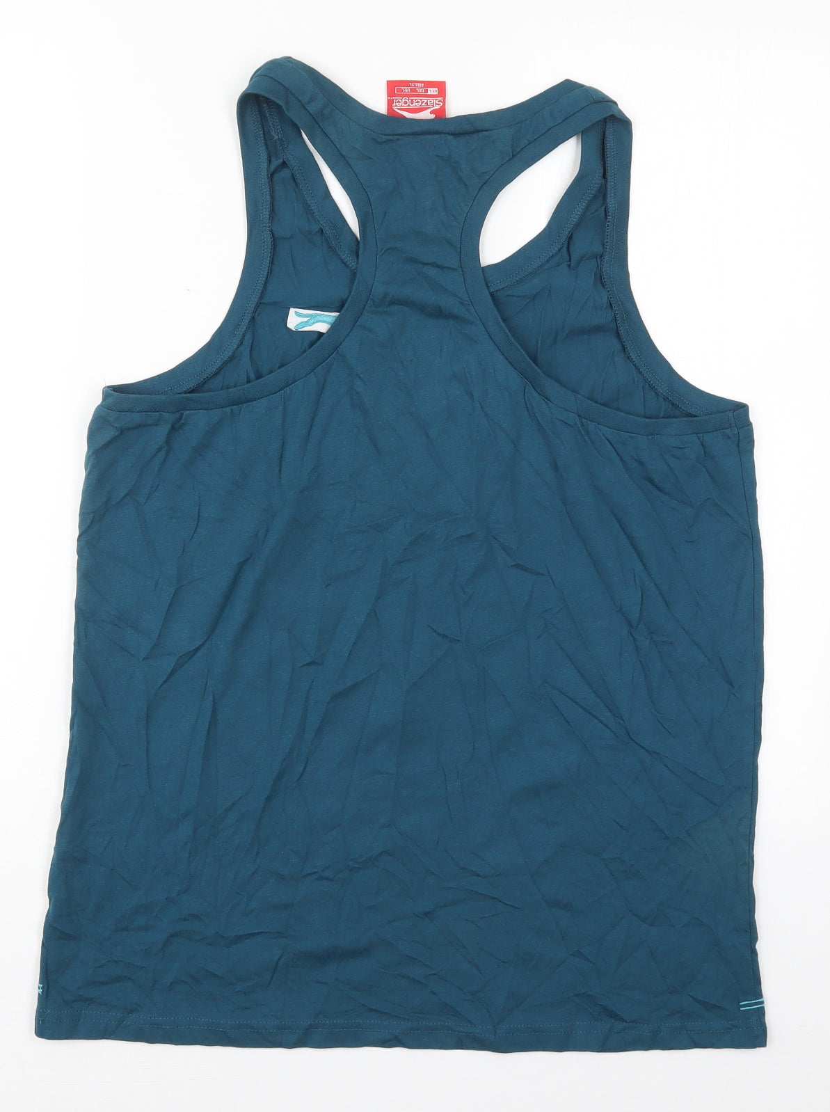 Slazenger Mens Blue  Cotton Basic Tank Size L Round Neck Pullover