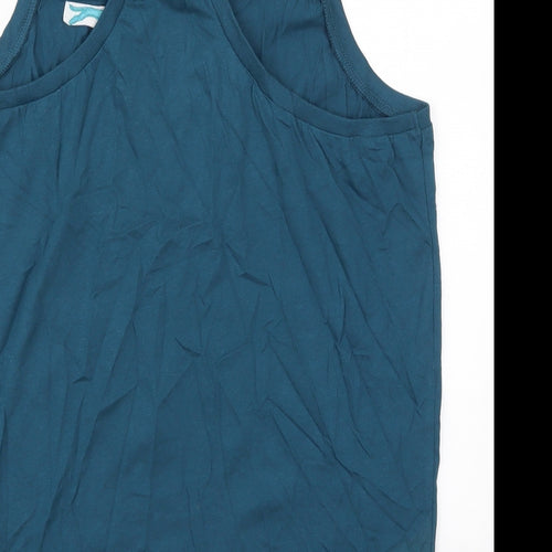 Slazenger Mens Blue  Cotton Basic Tank Size L Round Neck Pullover