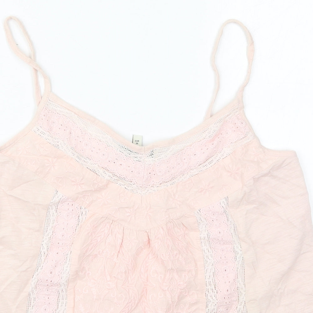 NEXT Womens Pink  Cotton Basic Tank Size 8 V-Neck