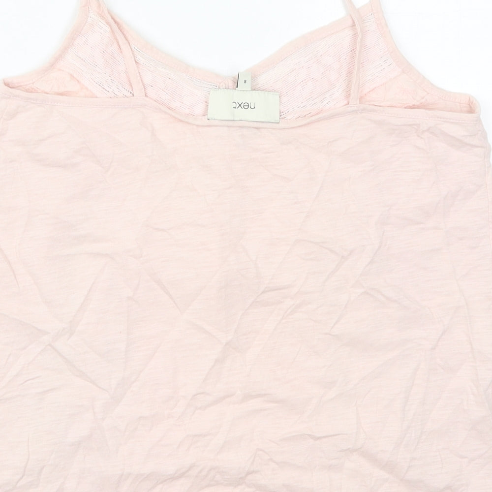 NEXT Womens Pink  Cotton Basic Tank Size 8 V-Neck