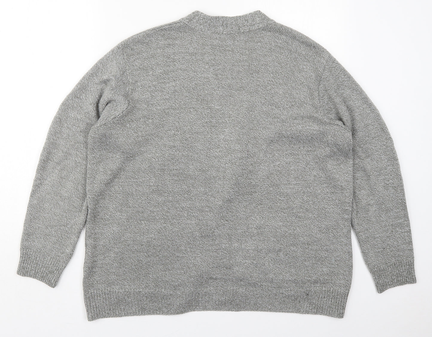 Damart Womens Grey V-Neck  Acrylic Cardigan Jumper Size 18