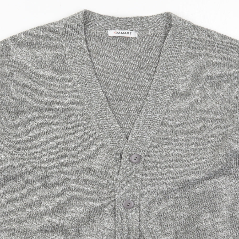 Damart Womens Grey V-Neck  Acrylic Cardigan Jumper Size 18