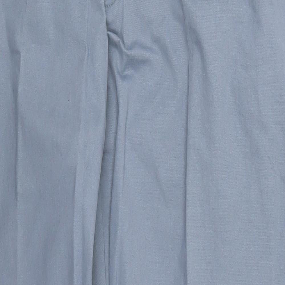 Marks and Spencer Mens Blue  Cotton Trousers  Size 38 L31 in Regular Button