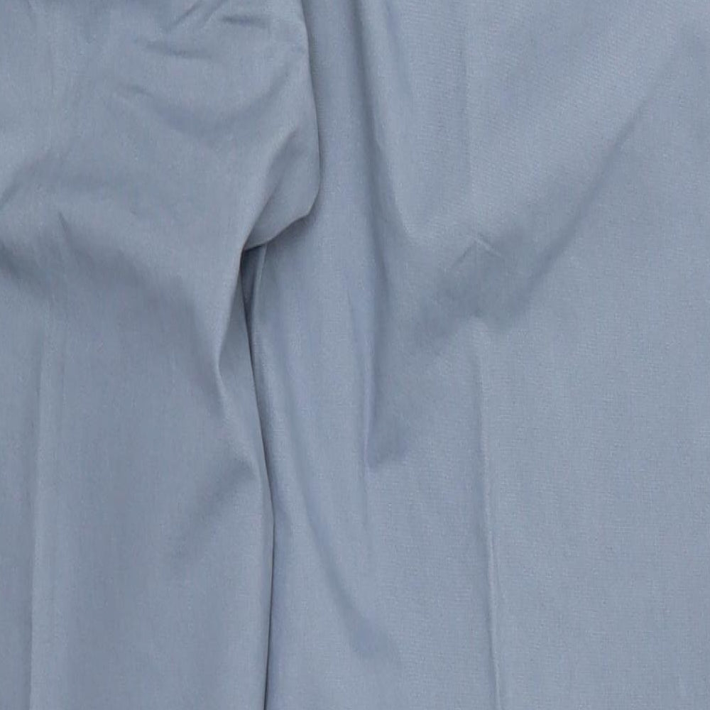 Marks and Spencer Mens Blue  Cotton Trousers  Size 38 L31 in Regular Button
