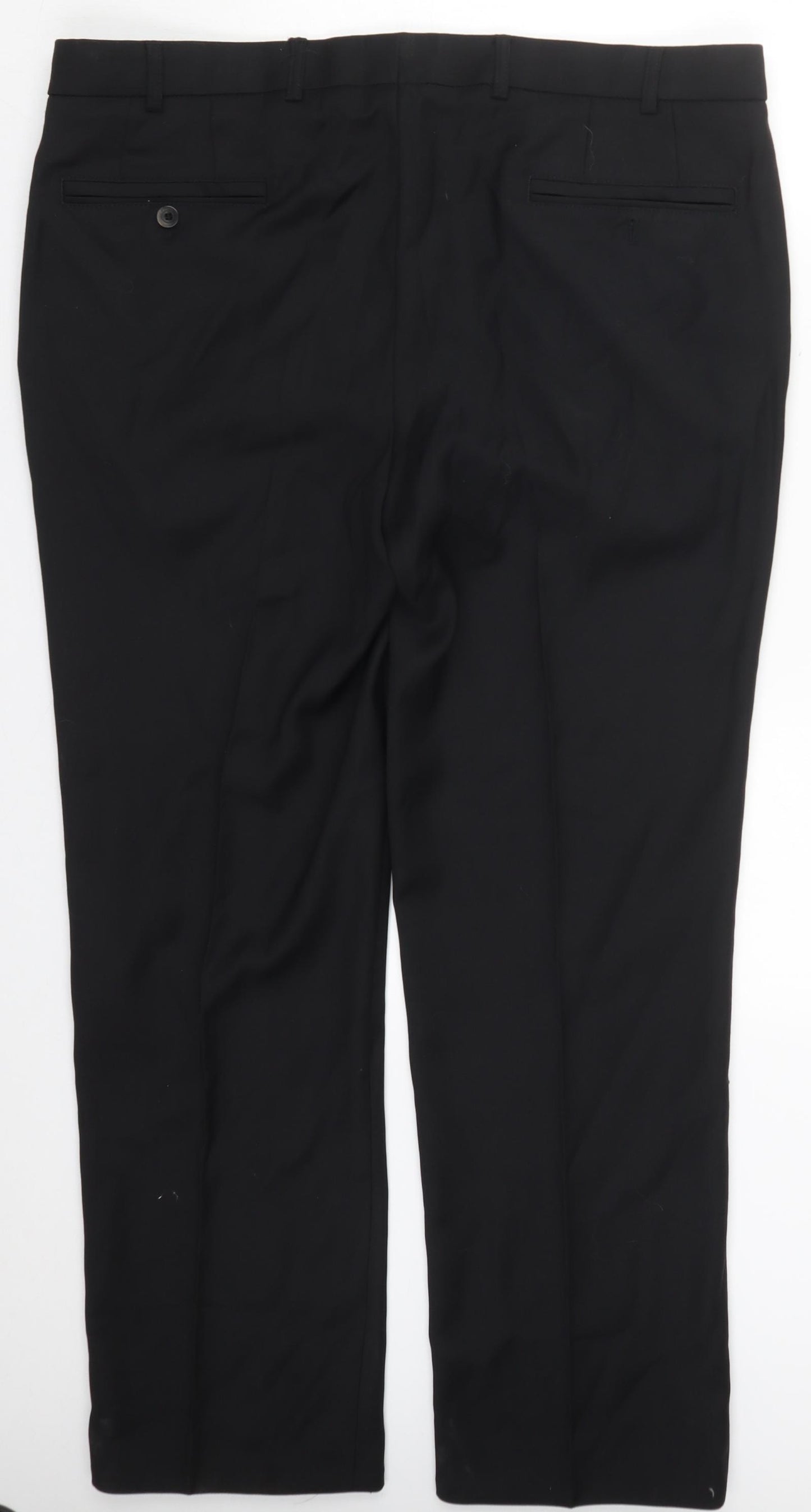 Meyer Mens Black  Wool Trousers  Size 38 L30 in Regular Button