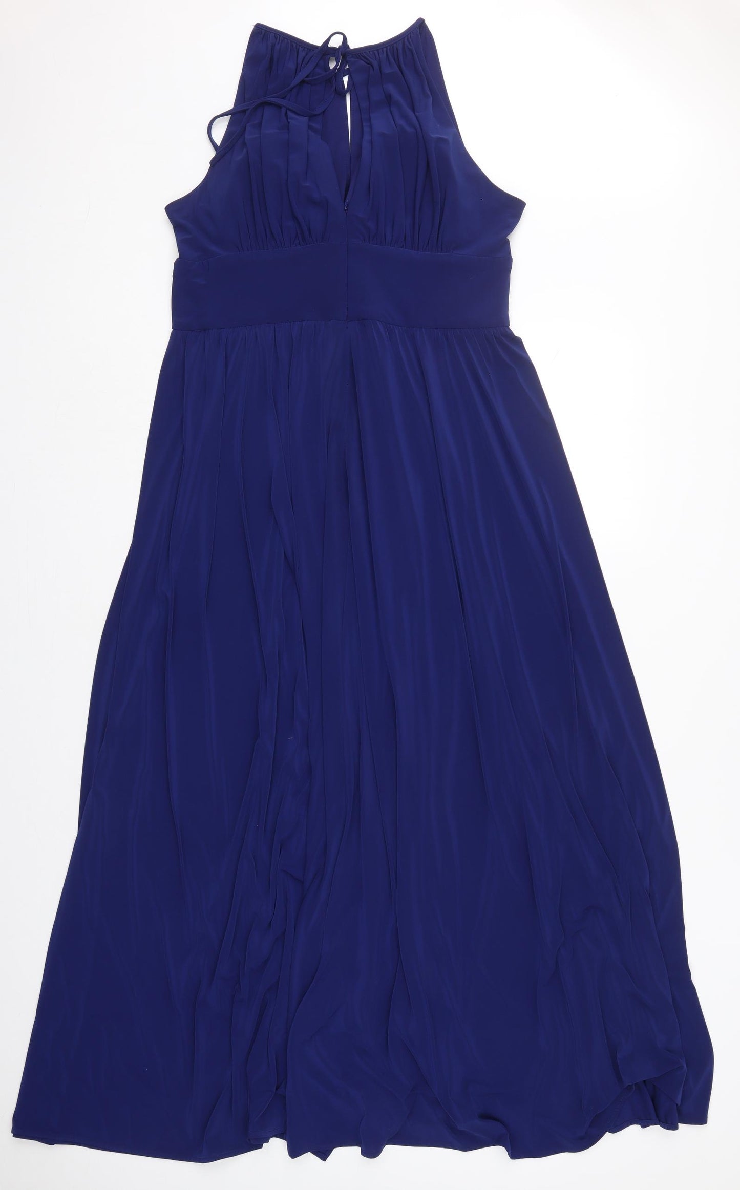 R&M Richards Womens Blue  Polyester Maxi  Size 16  Halter Zip