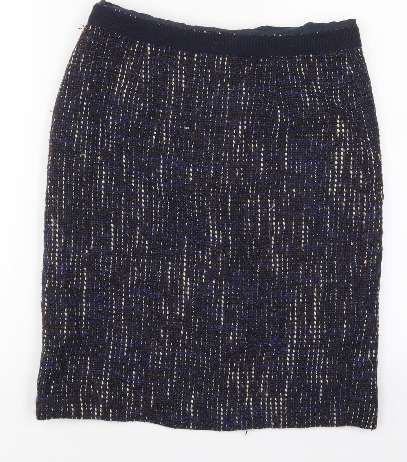Austin Reed Womens Blue Geometric Wool Straight & Pencil Skirt Size 10   Zip