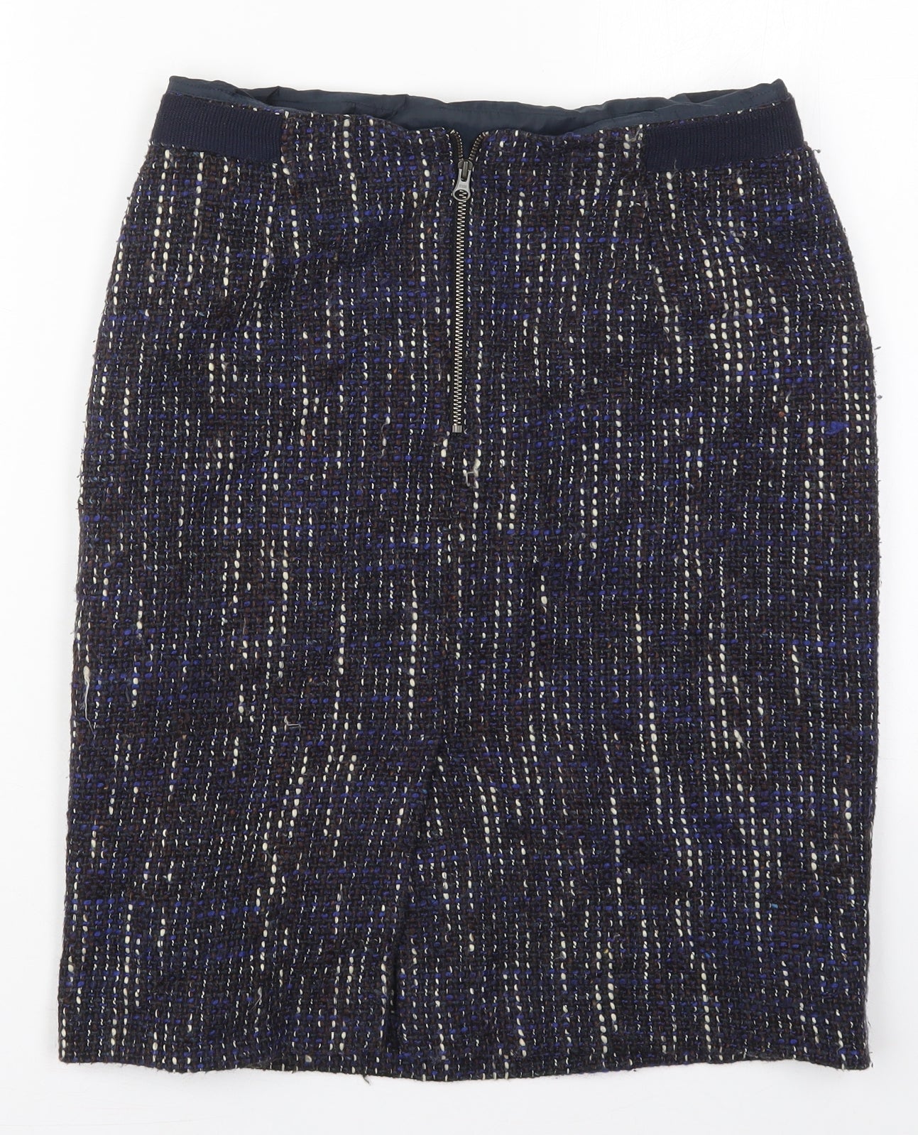 Austin Reed Womens Blue Geometric Wool Straight & Pencil Skirt Size 10   Zip