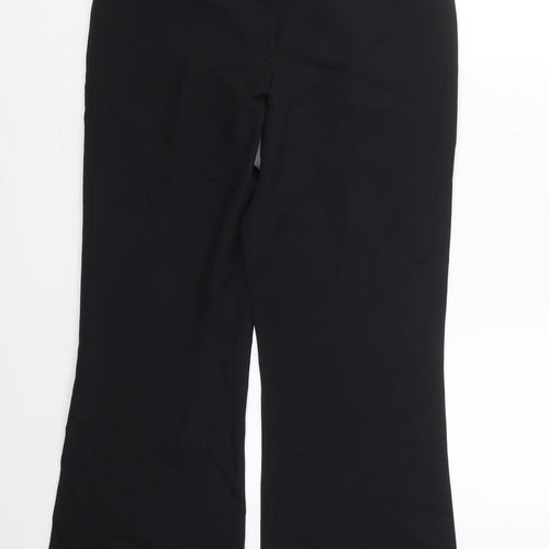 Papaya Womens Black  Polyester Trousers  Size 10 L29 in Regular Button