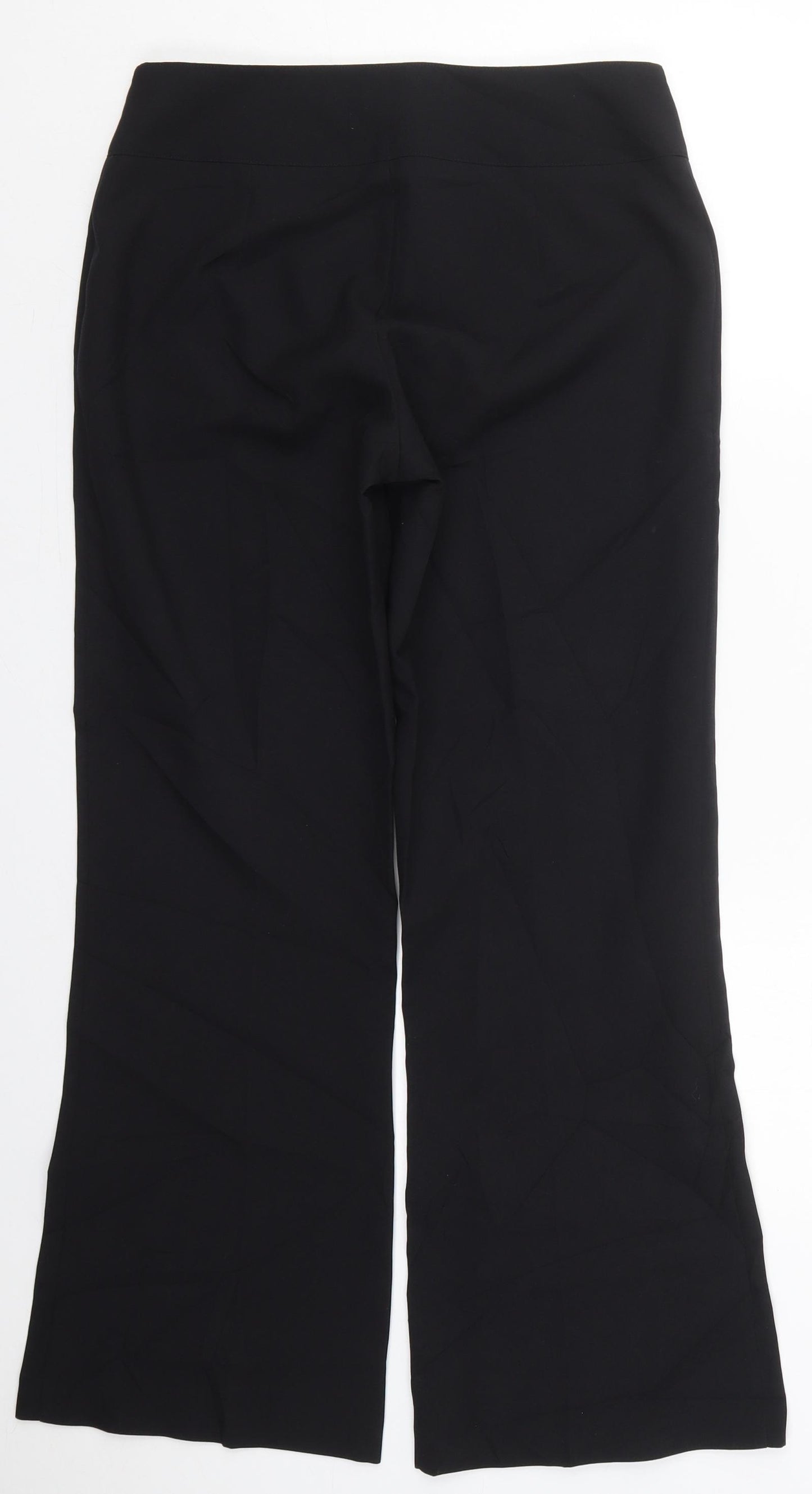 Papaya Womens Black  Polyester Trousers  Size 10 L29 in Regular Button