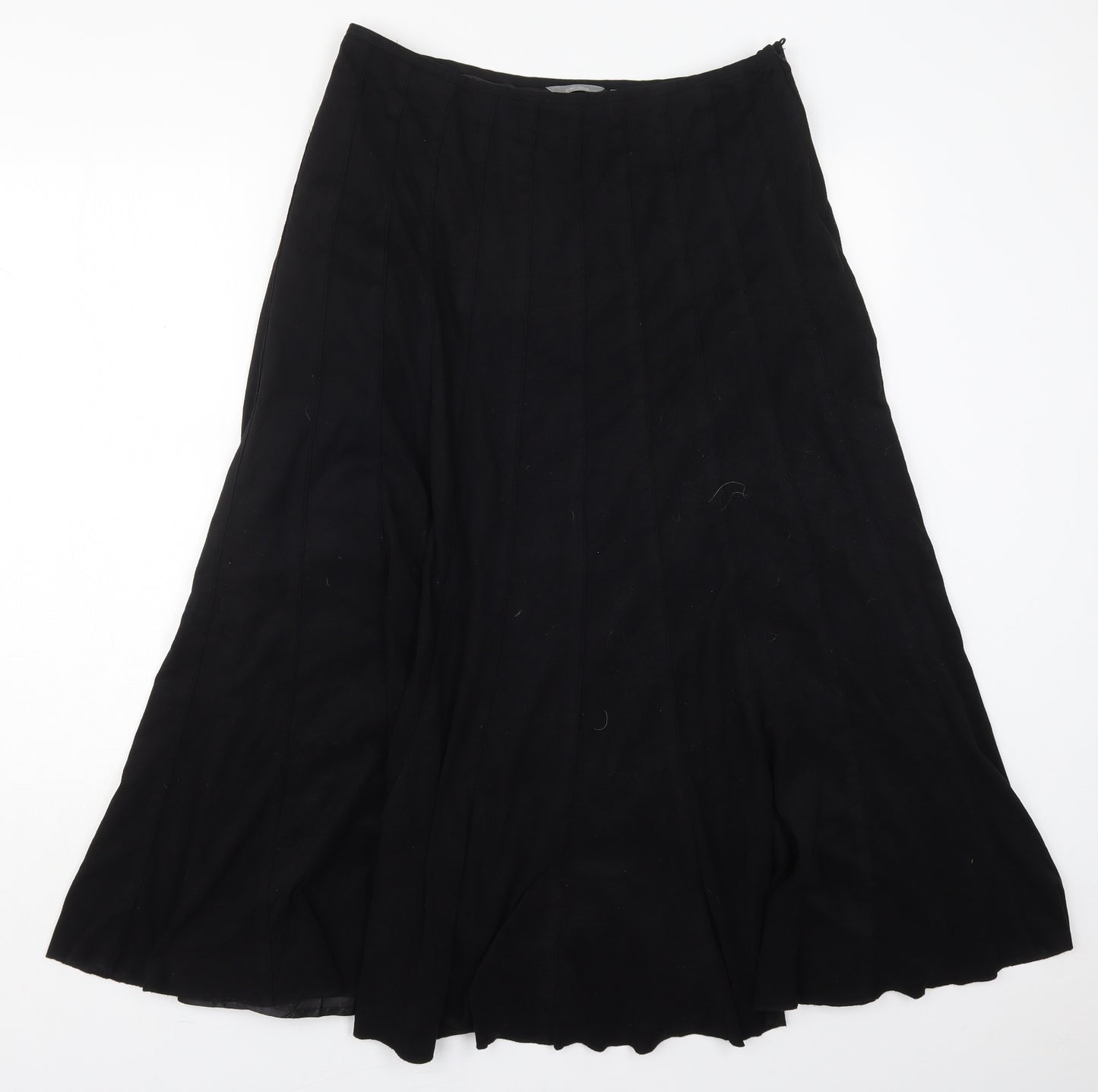 Per Una Womens Black  Polyester Maxi Skirt Size 12   Zip