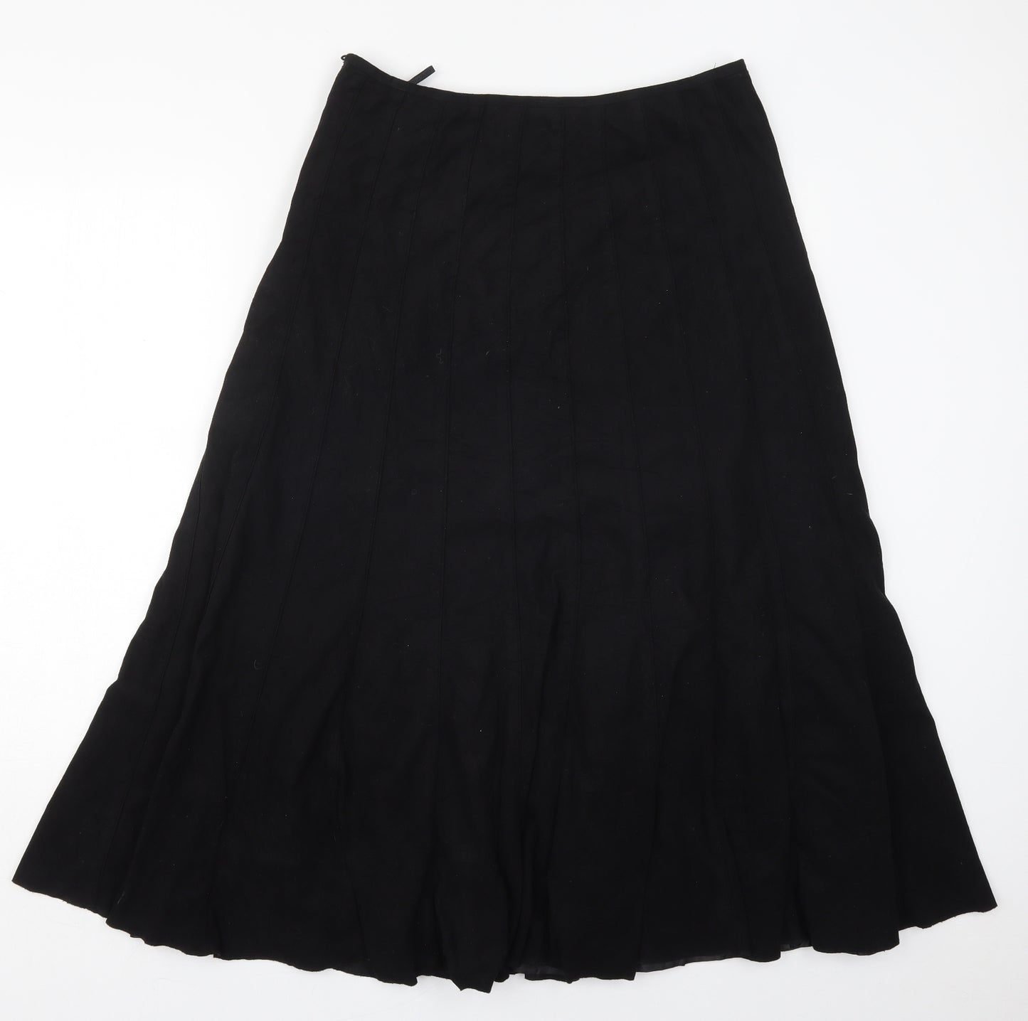 Per Una Womens Black  Polyester Maxi Skirt Size 12   Zip