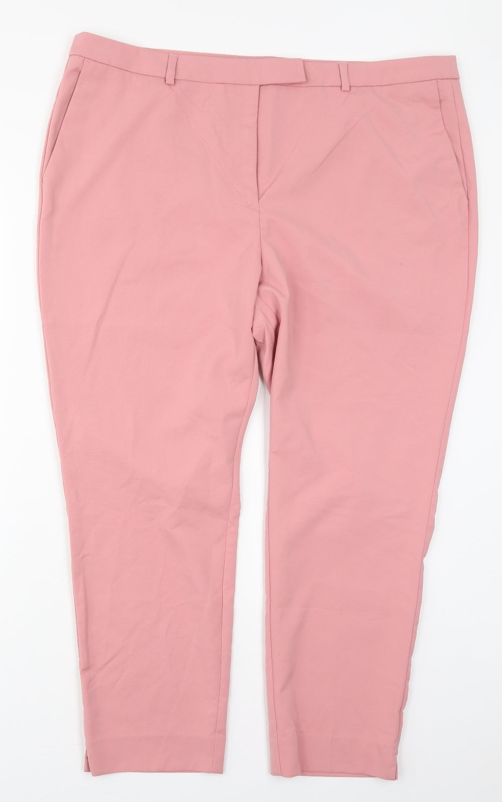 Preworn Womens Pink  Polyester Trousers  Size 20 L27 in Slim Hook & Eye