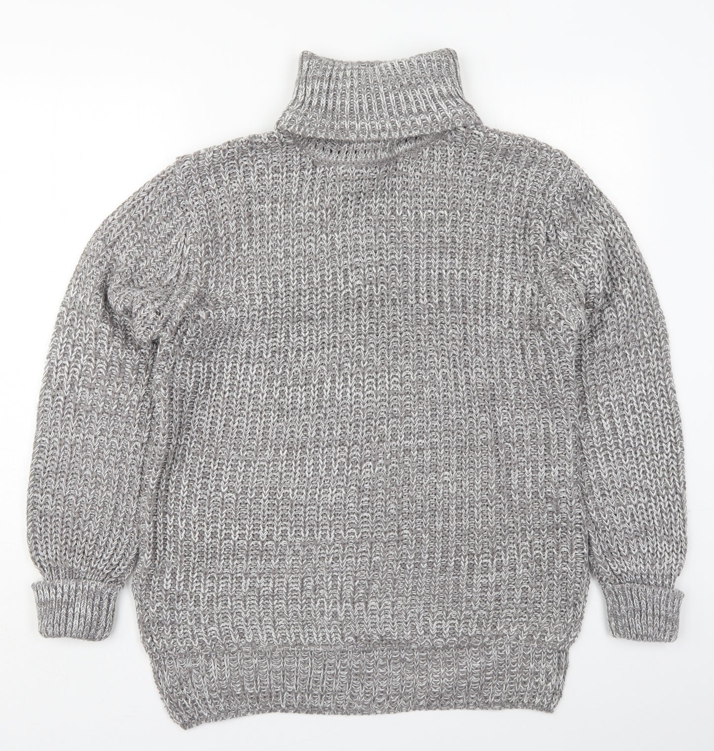 Lottie Womens Grey Roll Neck  Acrylic Pullover Jumper Size 20