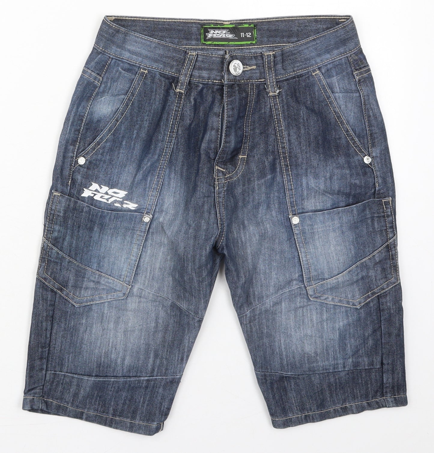 No Fear Boys Blue  Cotton Bermuda Shorts Size 11-12 Years  Regular