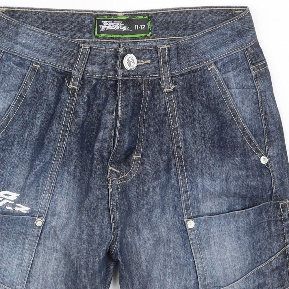 No Fear Boys Blue  Cotton Bermuda Shorts Size 11-12 Years  Regular