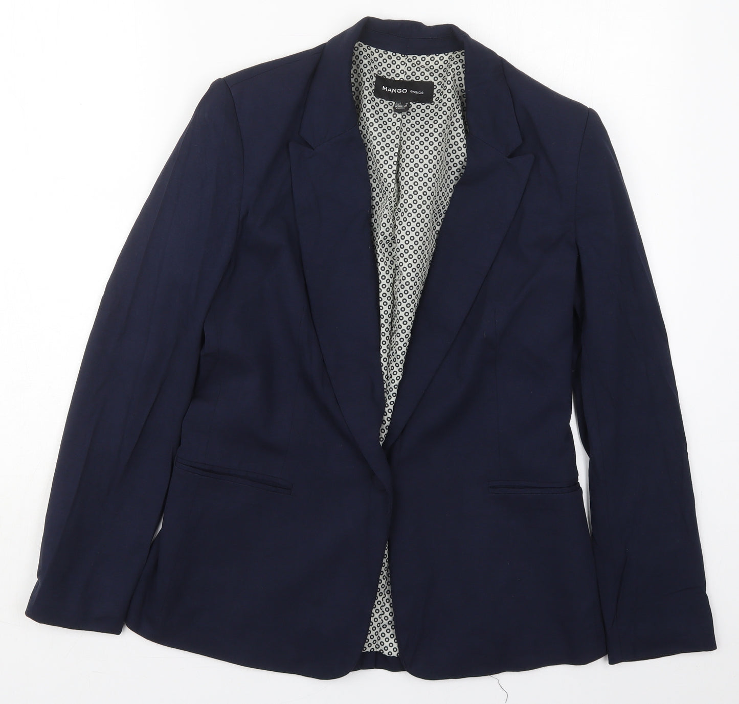 Mango Womens Blue  Polyester Jacket Suit Jacket Size M