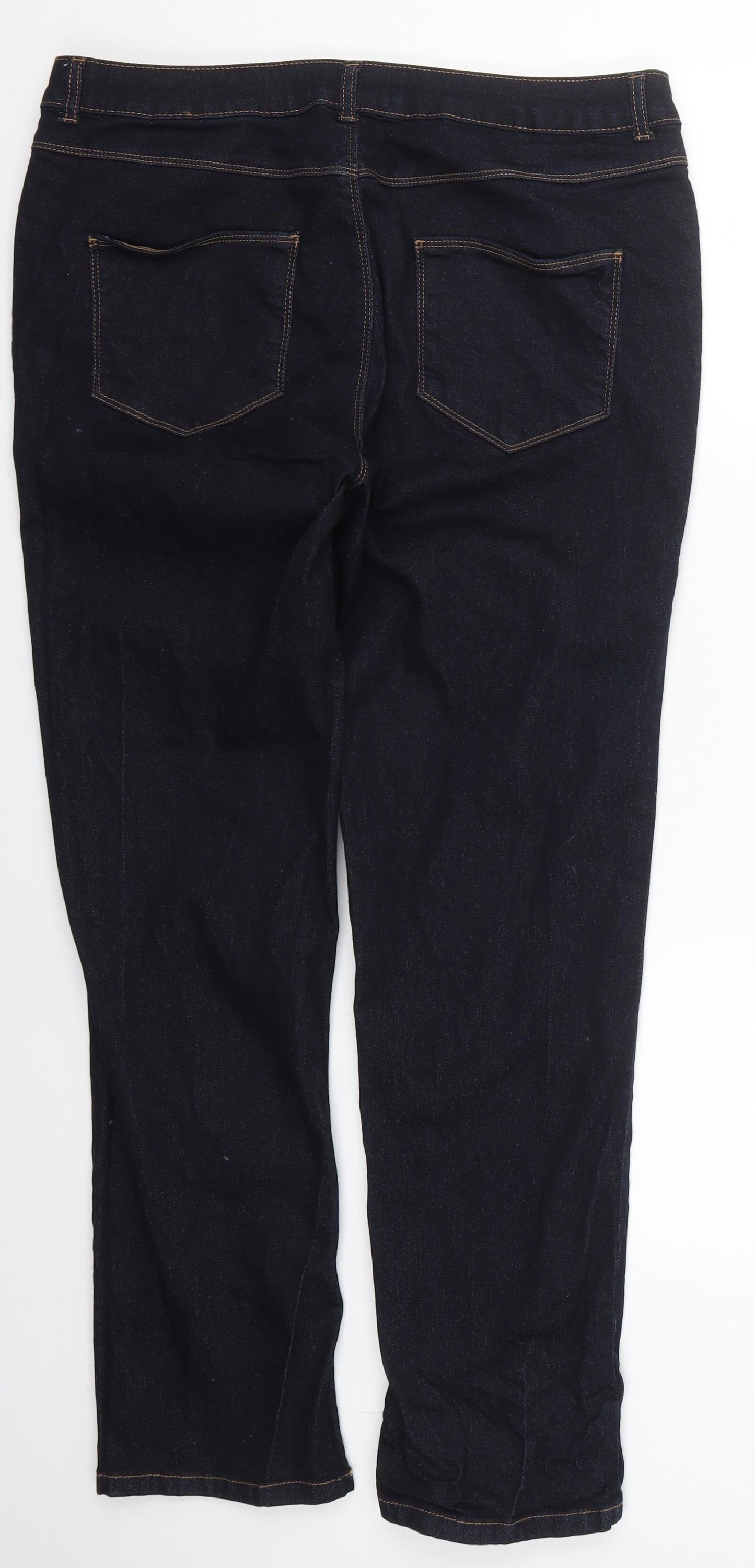 Dorothy Perkins Womens Blue  Cotton Tapered Jeans Size 16 L29 in Regular Button