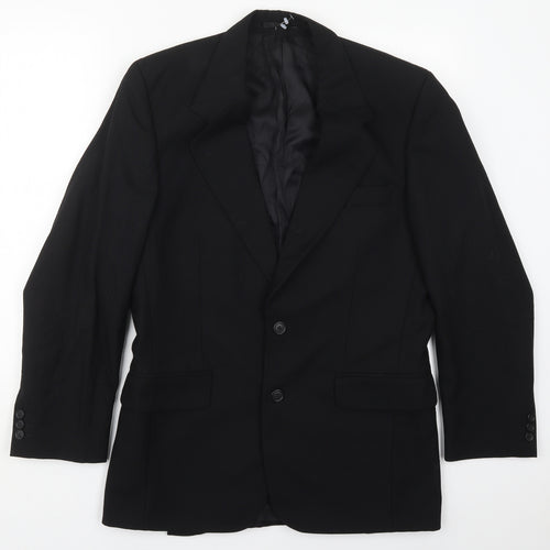 Grosvenor Mens Black Striped Wool Jacket Suit Jacket Size 36