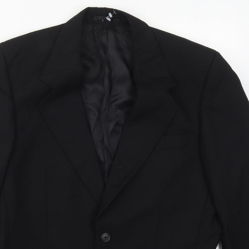 Grosvenor Mens Black Striped Wool Jacket Suit Jacket Size 36