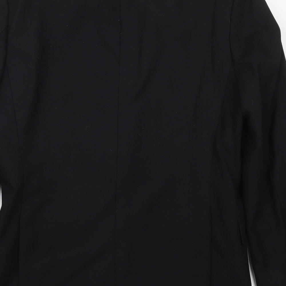 Grosvenor Mens Black Striped Wool Jacket Suit Jacket Size 36
