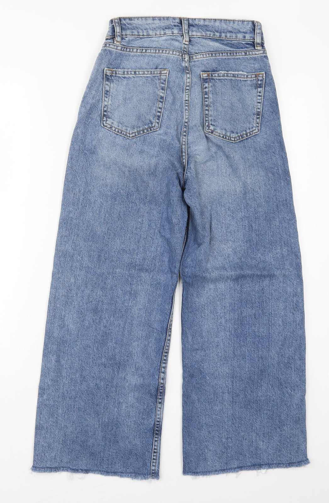 Denim Co Womens Blue  Cotton Wide-Leg Jeans Size 4 L24 in Regular Button