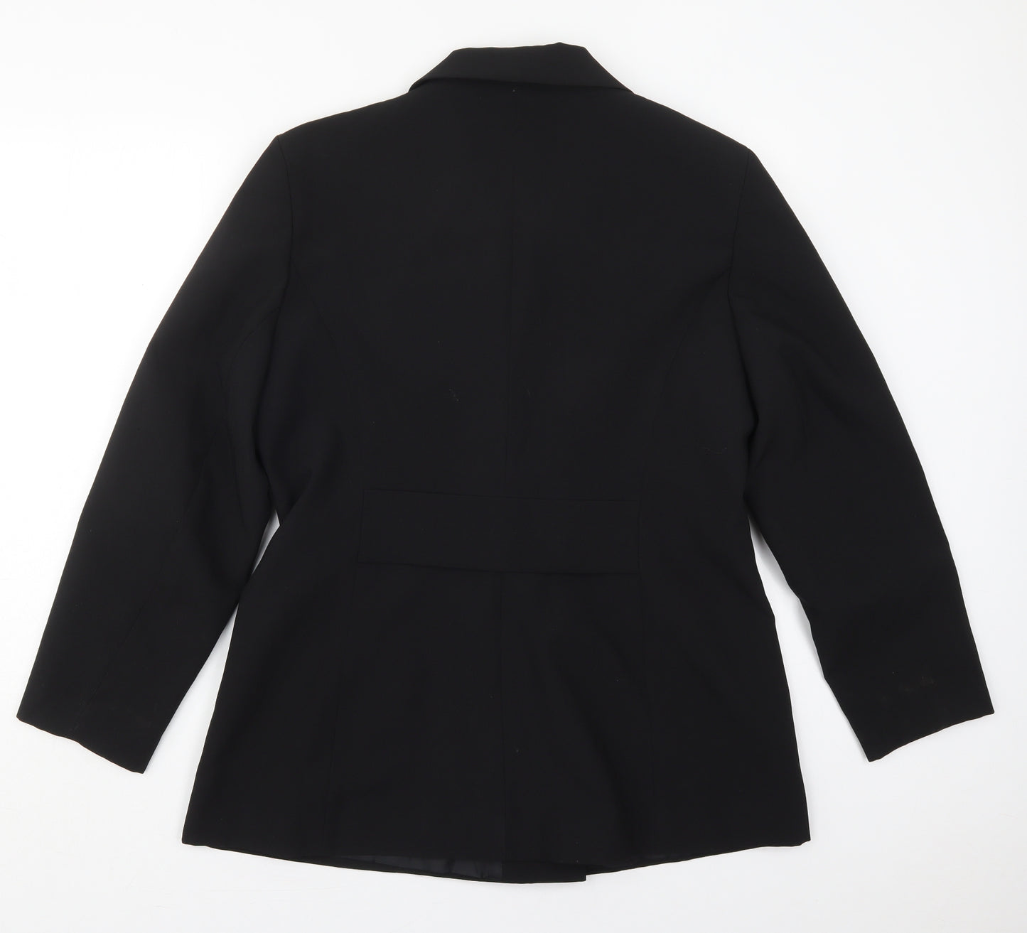 Preworn Womens Black  Polyester Jacket Suit Jacket Size 18