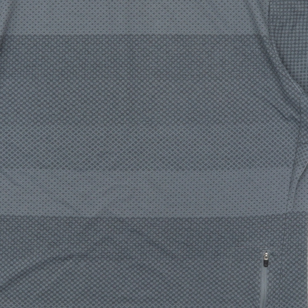 Nike Mens Grey Geometric Polyester  T-Shirt Size XL Crew Neck