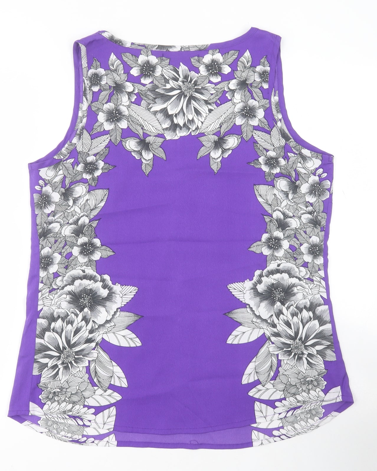 Simply B Womens Purple Floral Polyester Camisole Tank Size 16 Scoop Neck