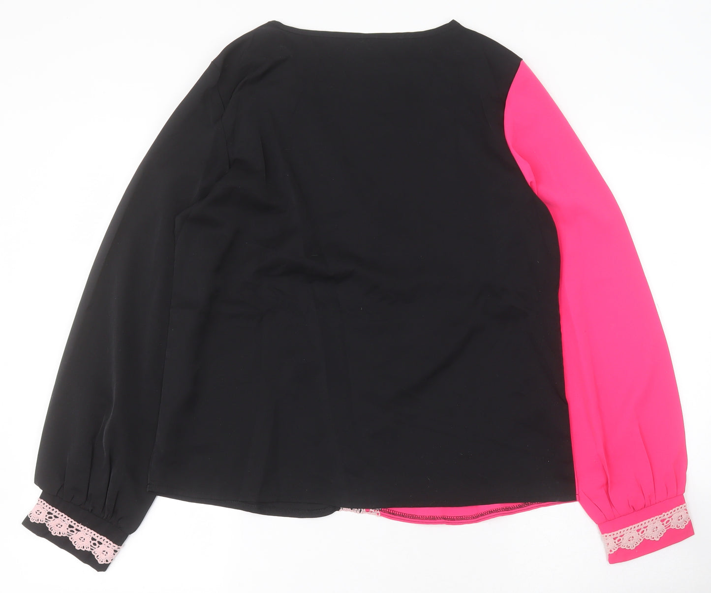 SheIn Womens Black  Polyester Basic Blouse Size S V-Neck