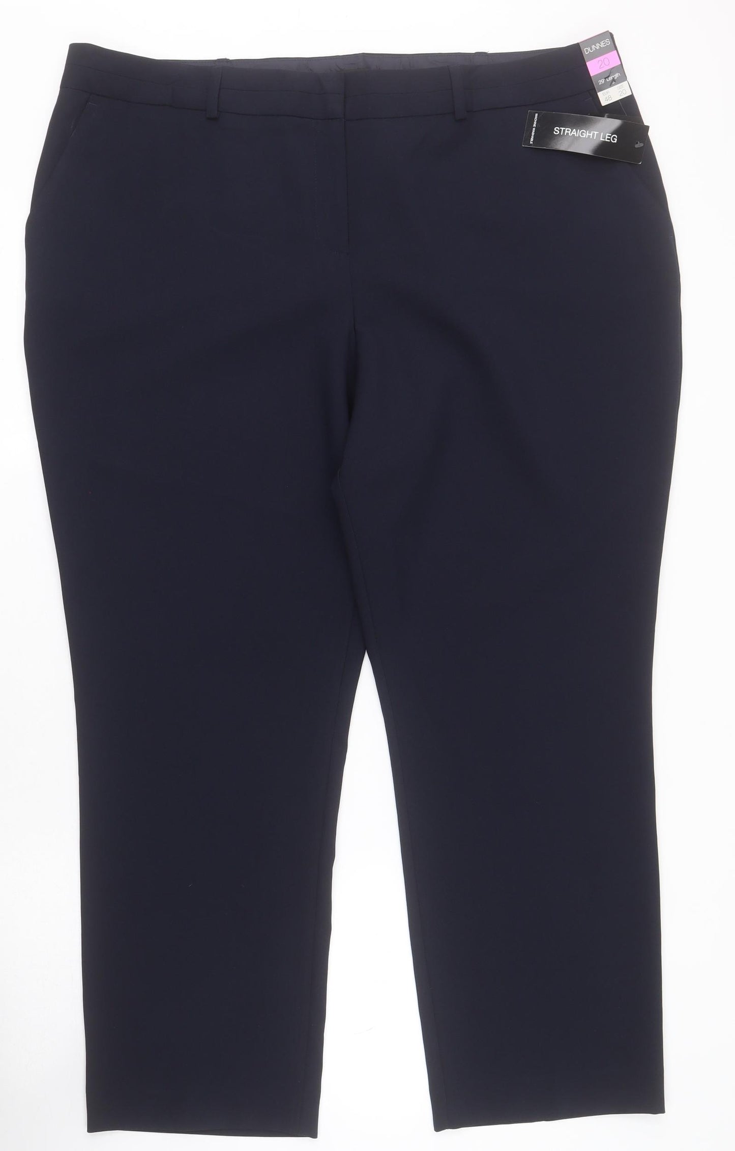 Dunnes Womens Black  Polyester Dress Pants Trousers Size 20 L27 in Regular Zip