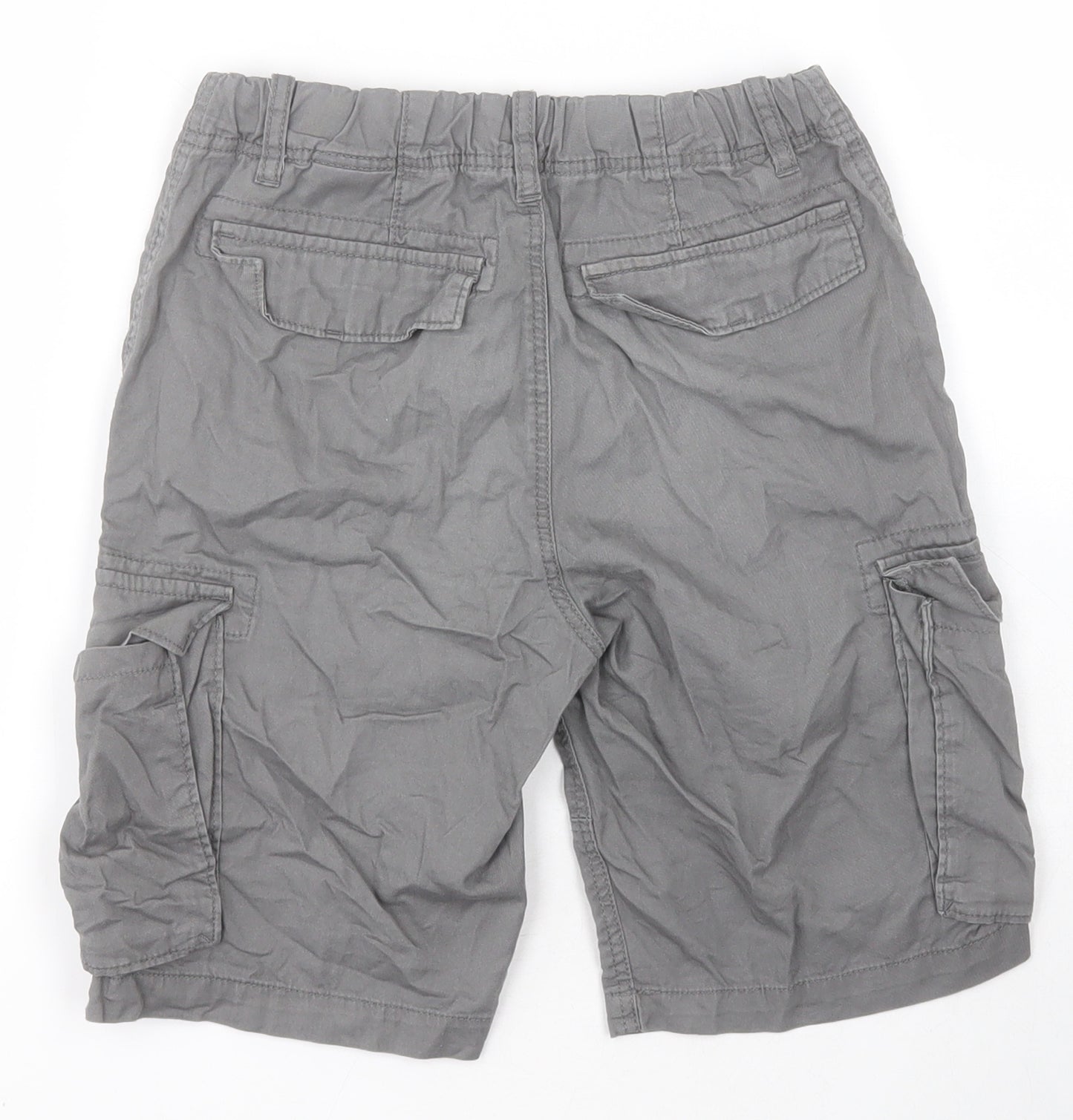 H&M Boys Grey  Cotton Cargo Shorts Size 9 Years  Regular Zip